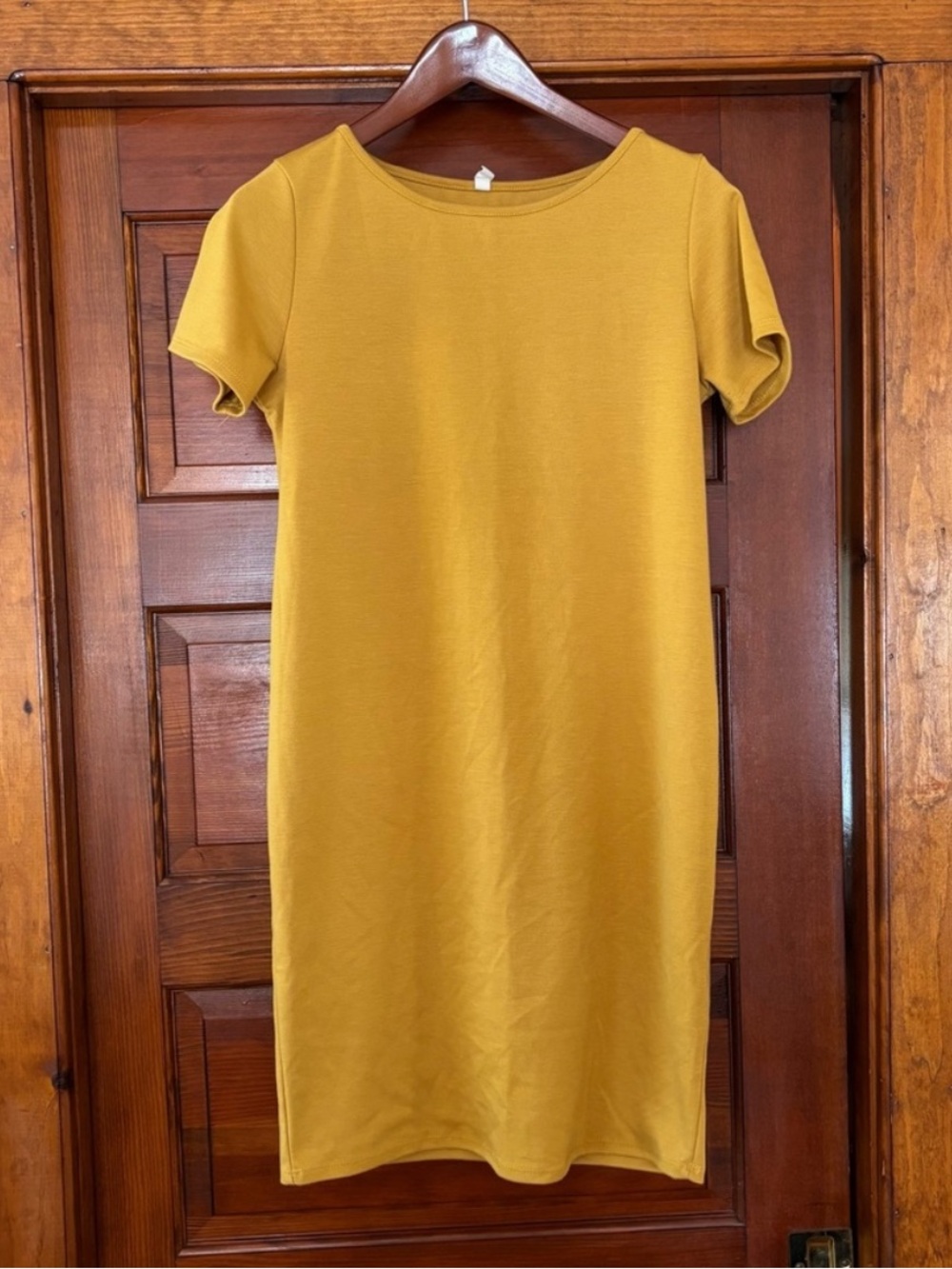 Pinkblush Mustard Yellow Fitted Short Sleeve Dress